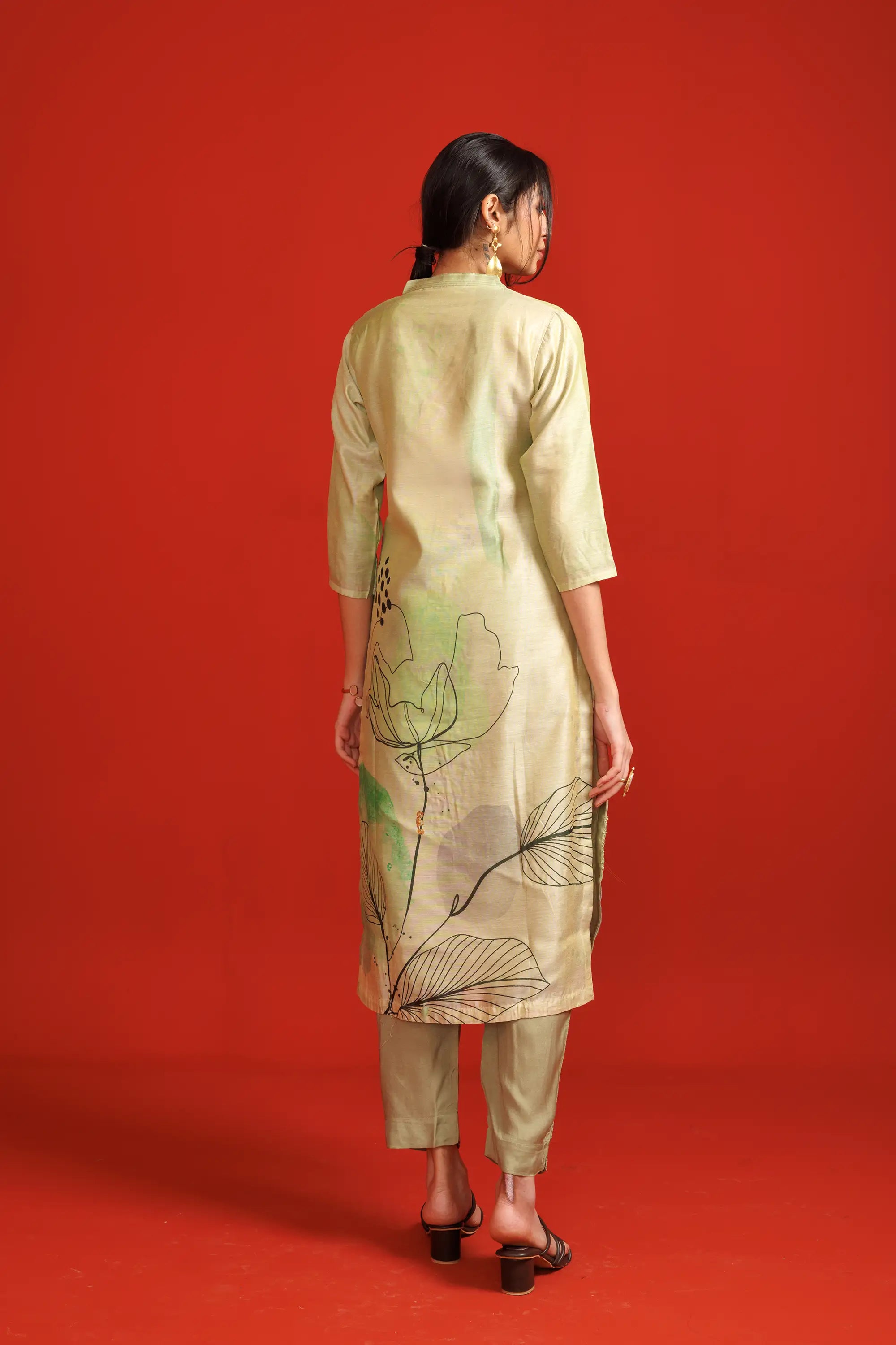 Calliste Green Bemberg Silk Co-Ord Set