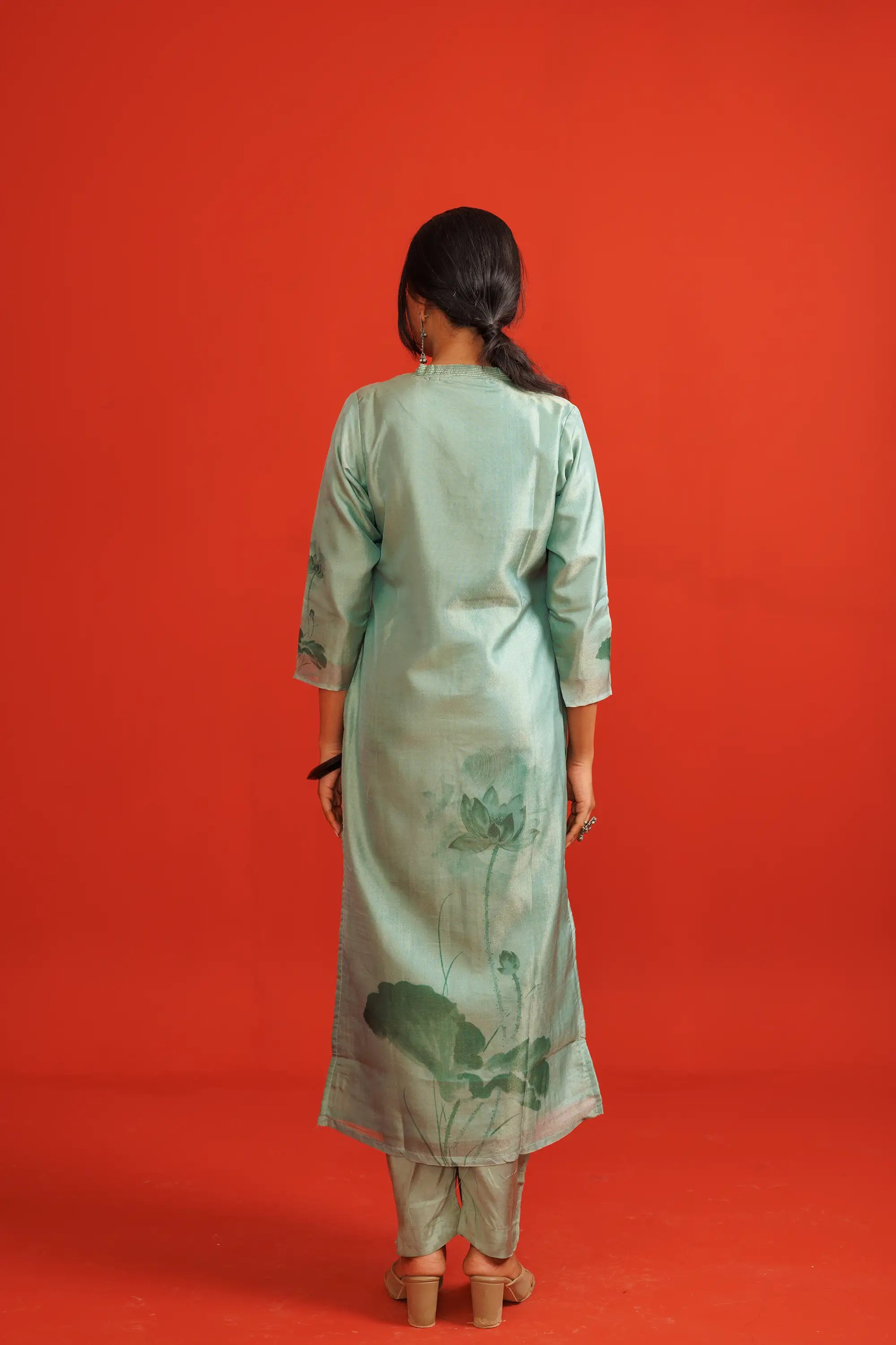 Jade Green Bemberg Silk Co-Ord Set