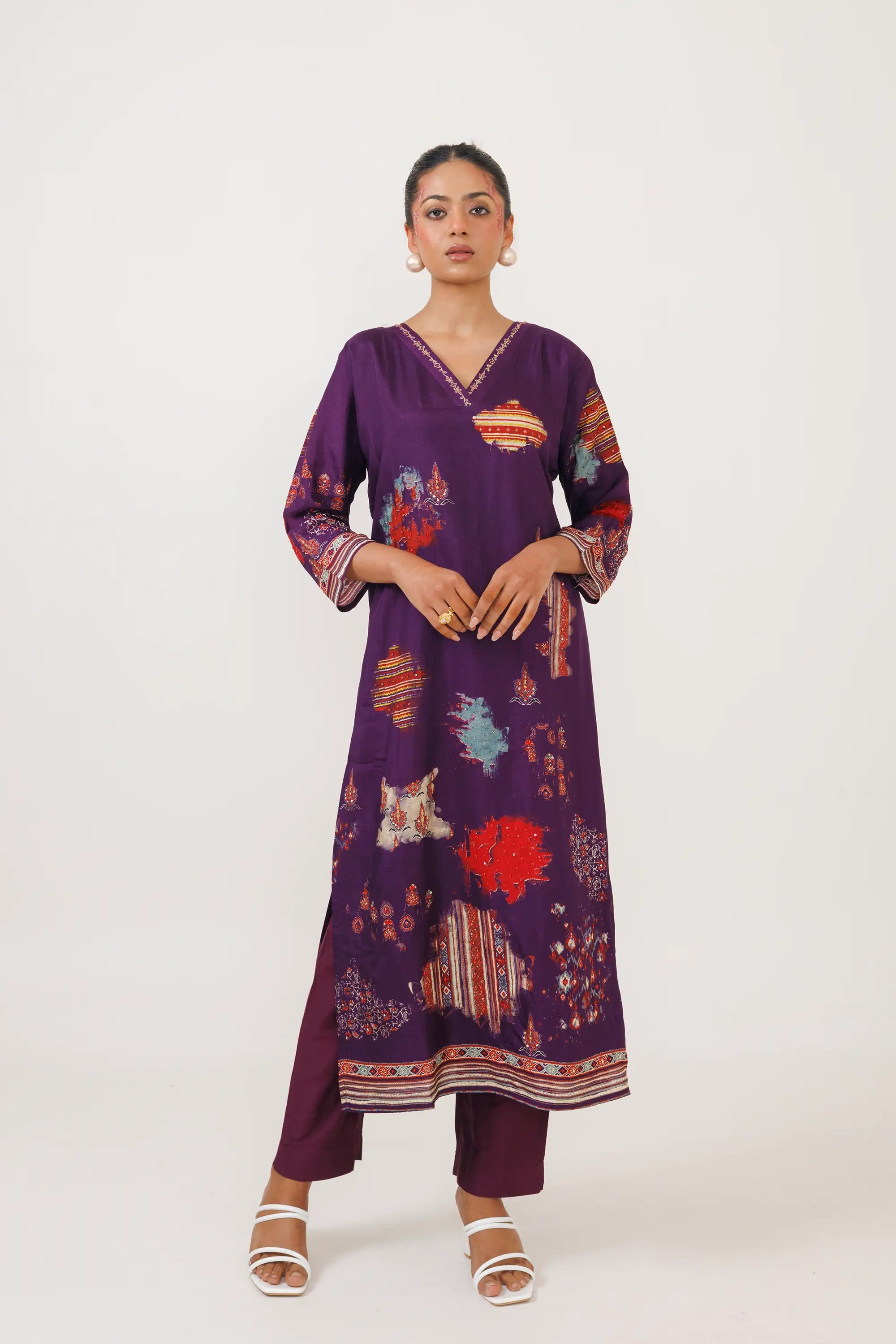 Byzantium Muslin Abstract Print Co-rd Set