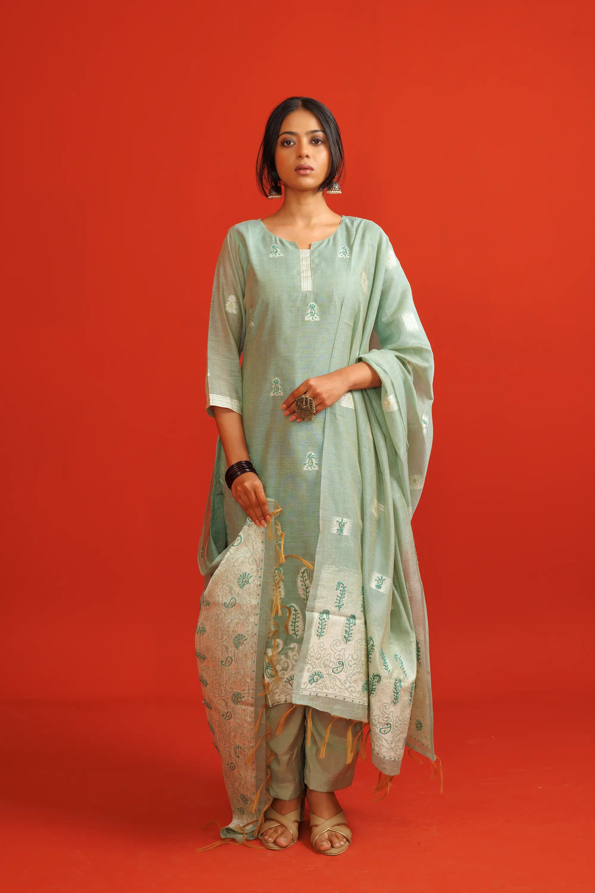 Mohair Soft Tissue Silk Kurta Suit Set