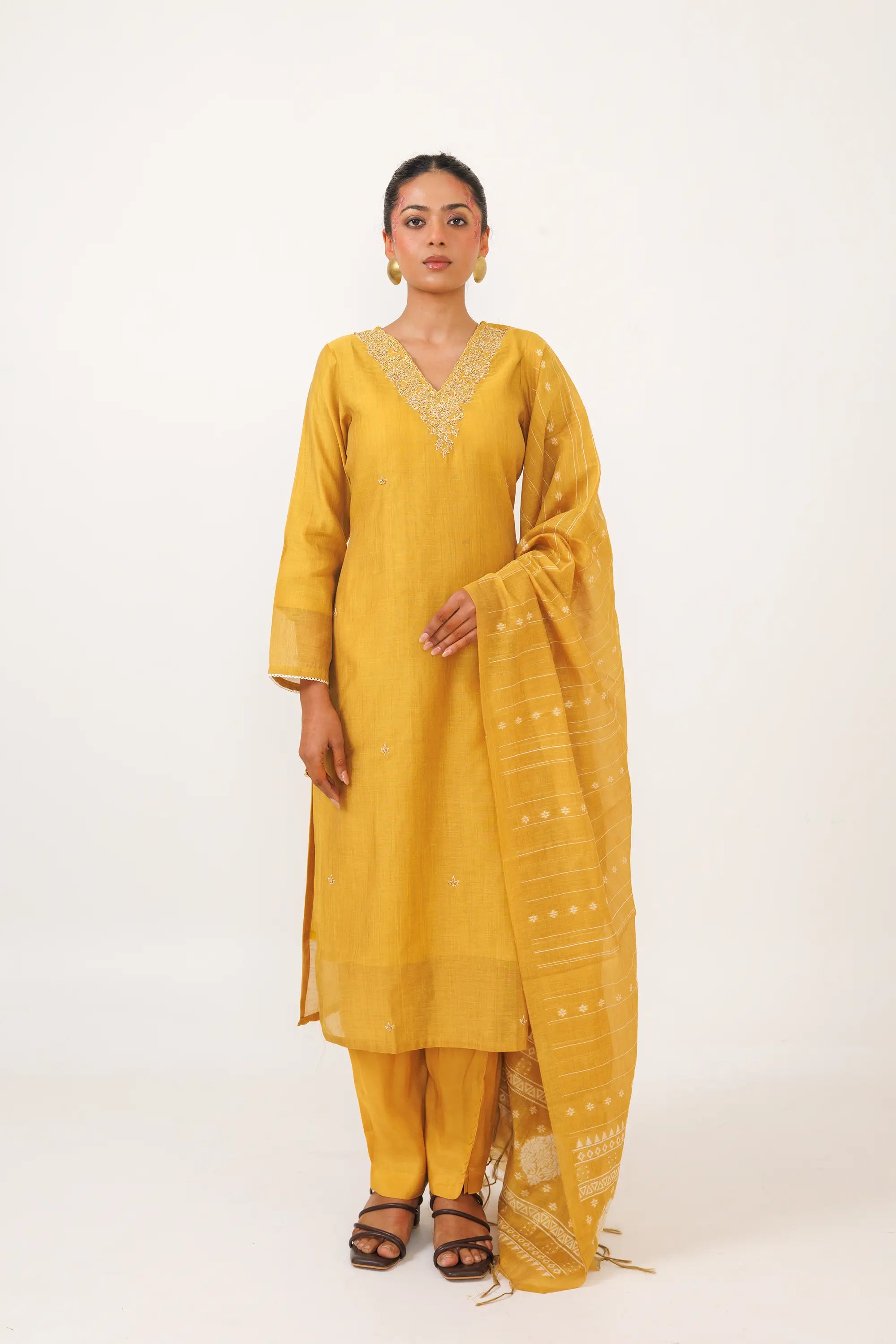 Yellow Silk Kurta Suit Set for Festive Occasions