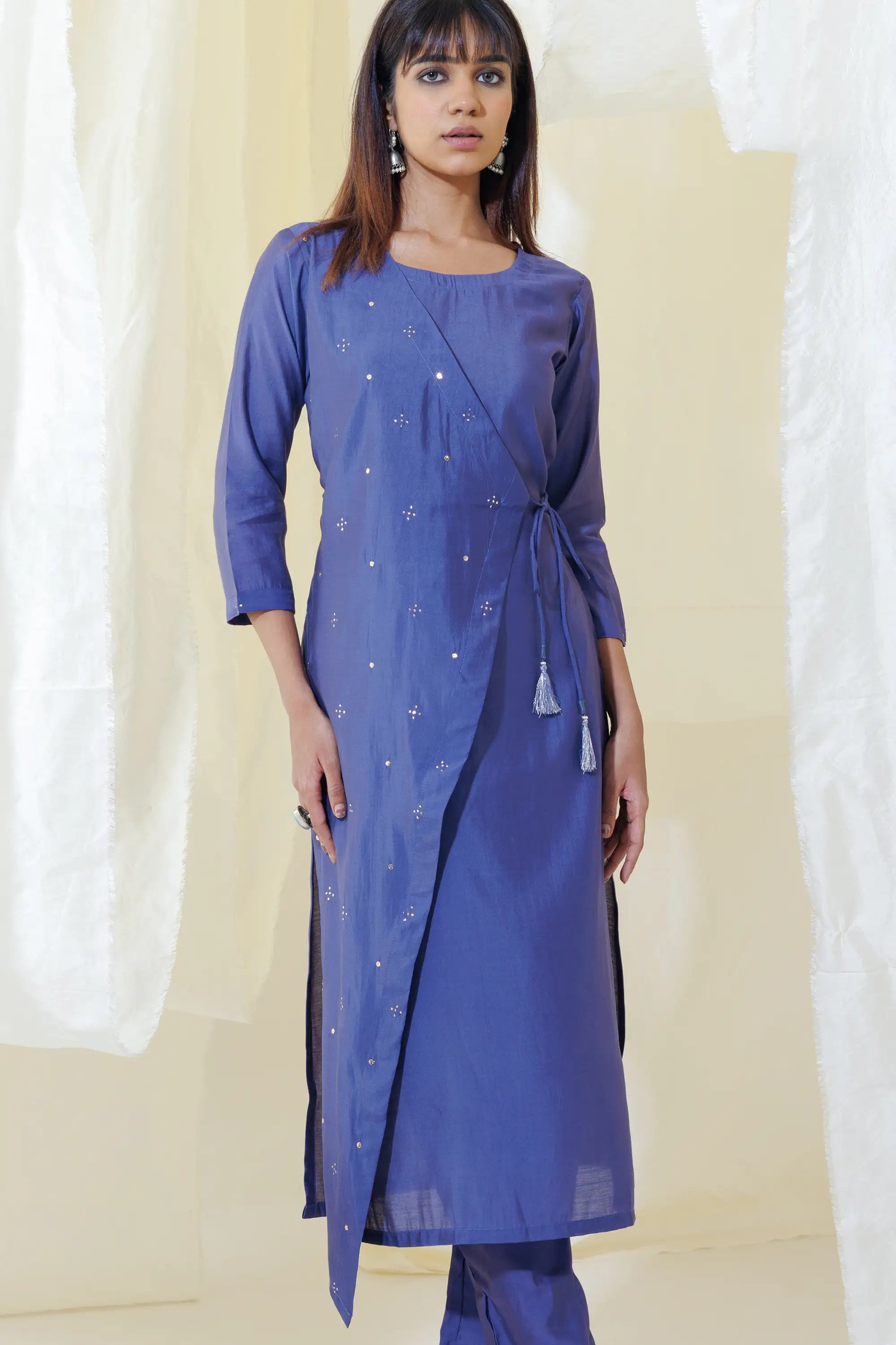 WOK Deep Purple Mock Angrakha Kurta Set