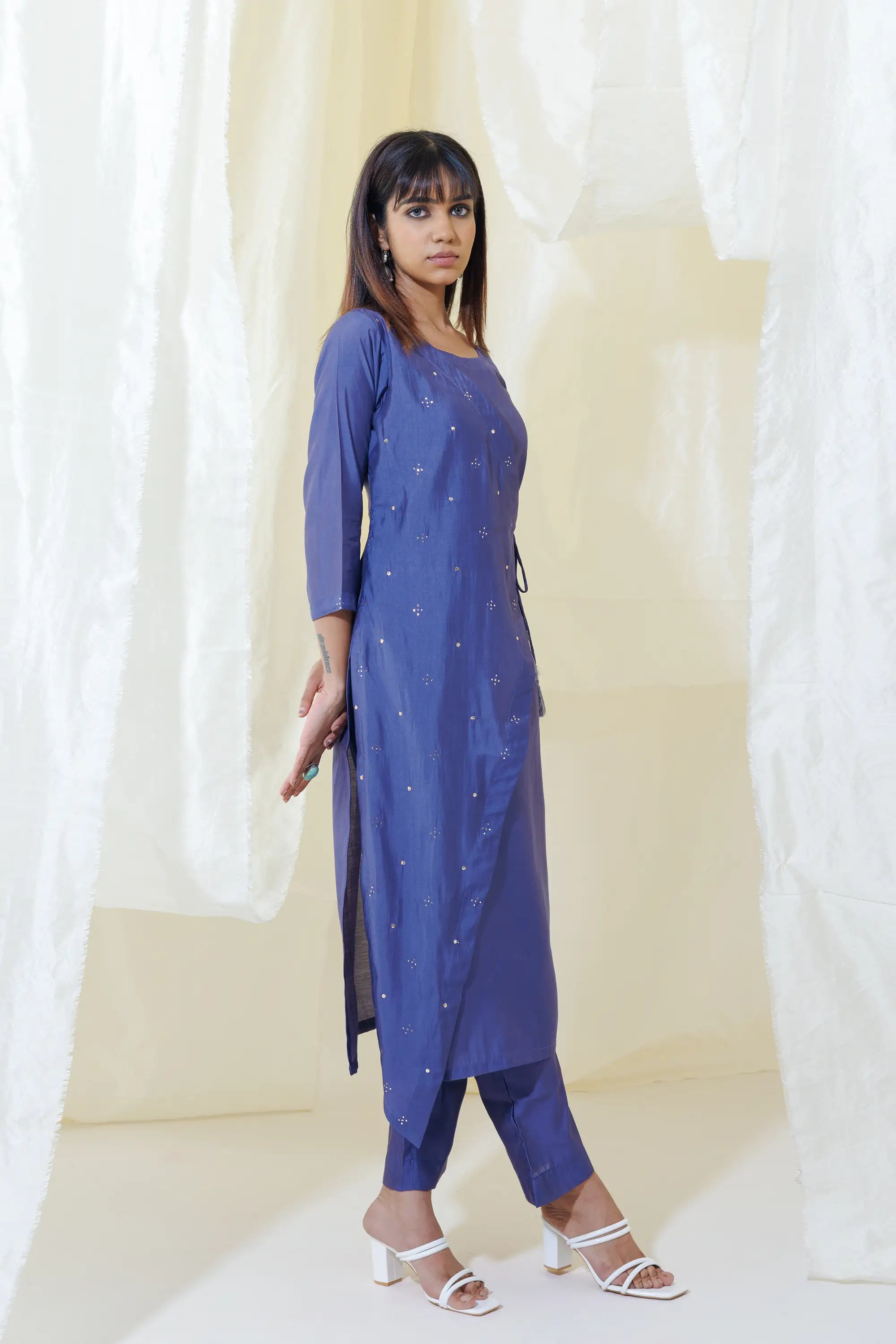 WOK Deep Purple Mock Angrakha Kurta Set