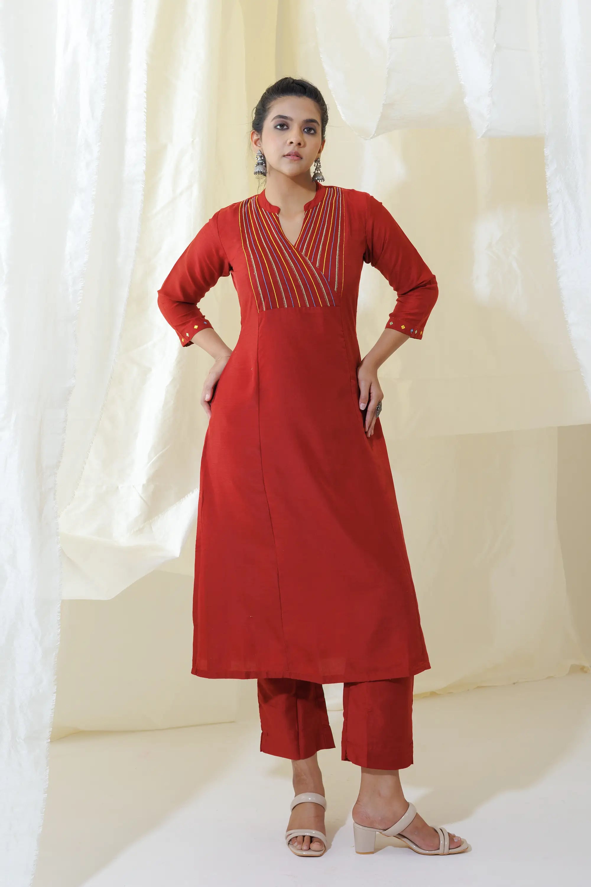 WOK Brown Aline Kurta Set