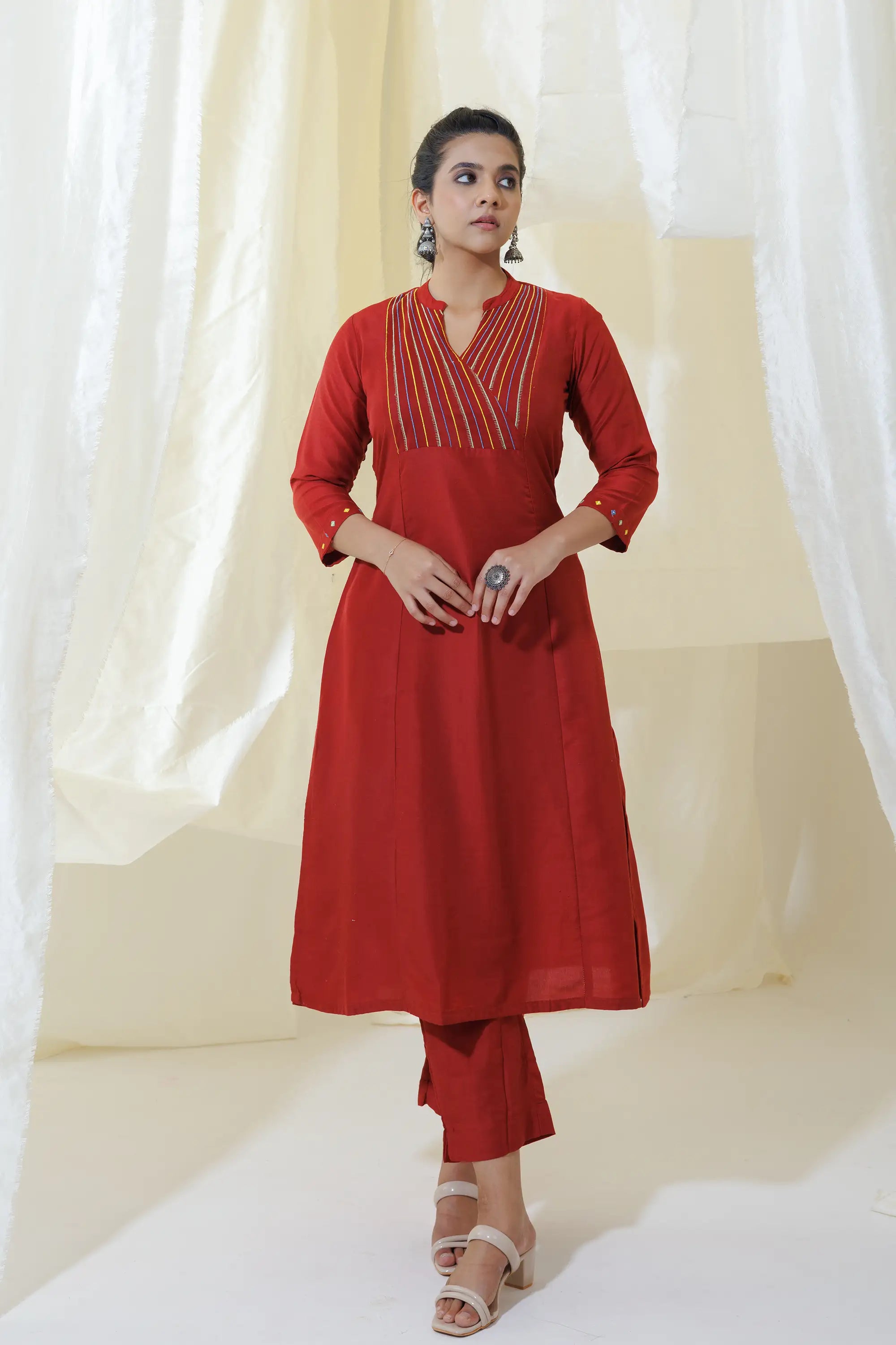 WOK Brown Aline Kurta Set