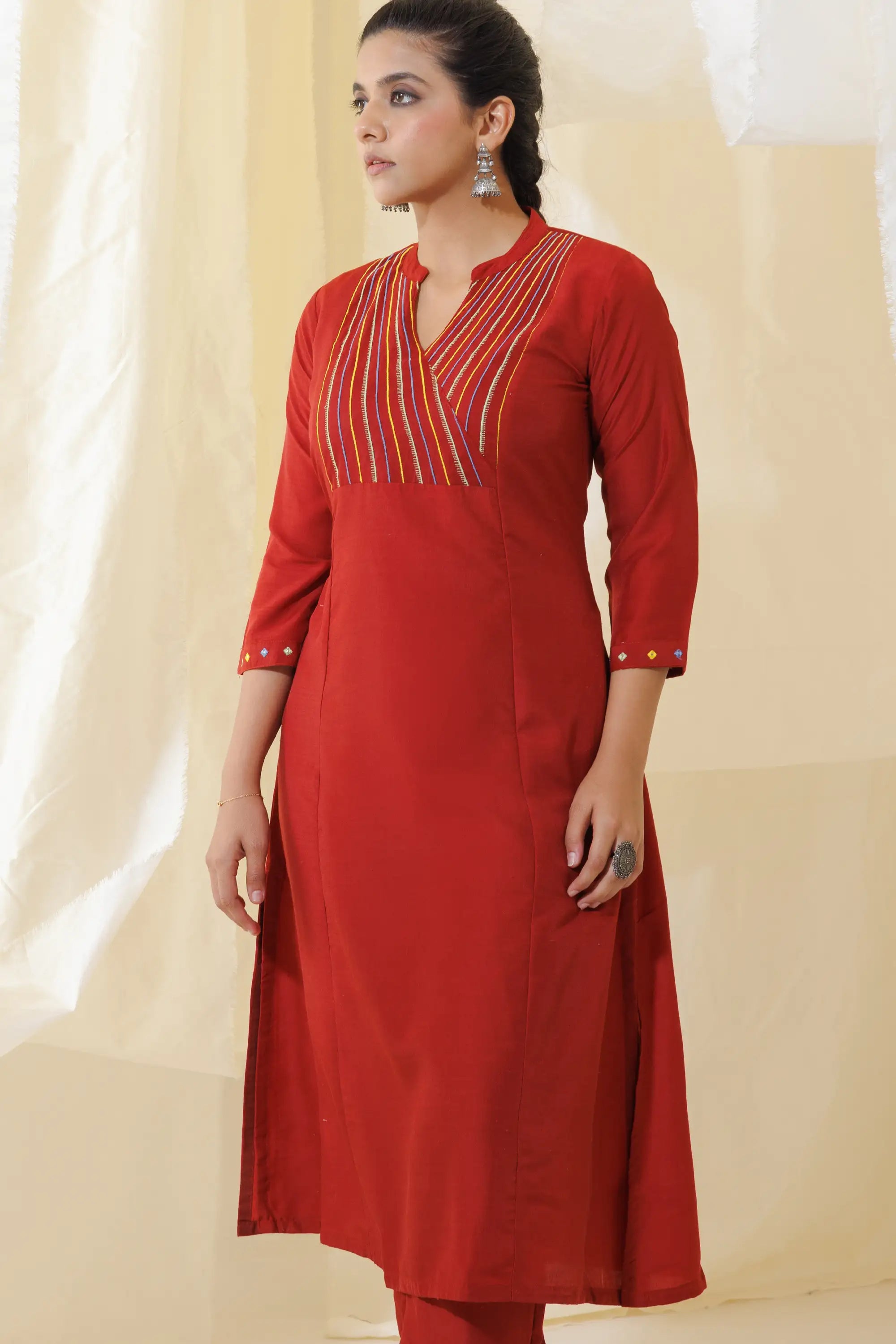 WOK Brown Aline Kurta Set