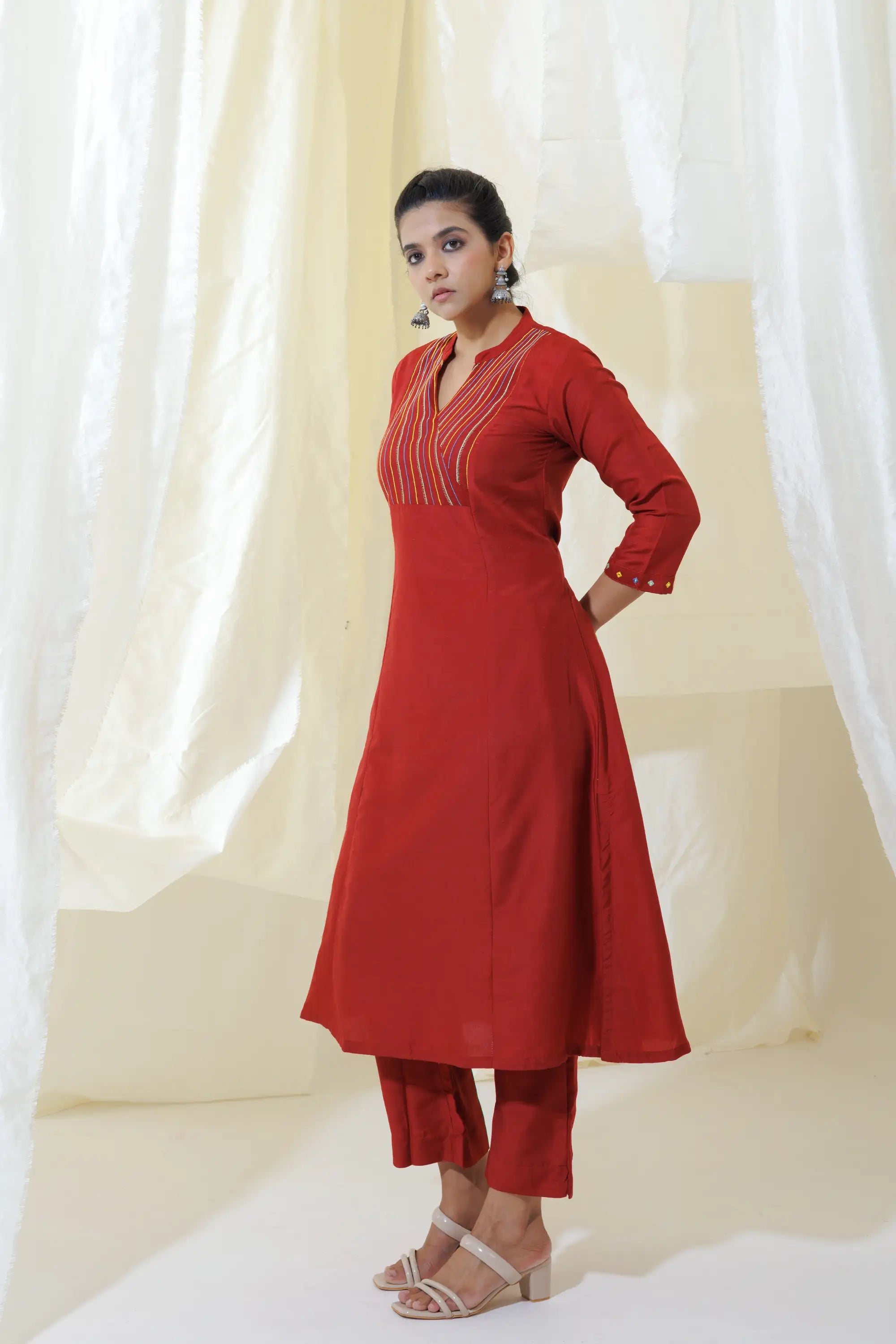 Brown Aline Kurta Set