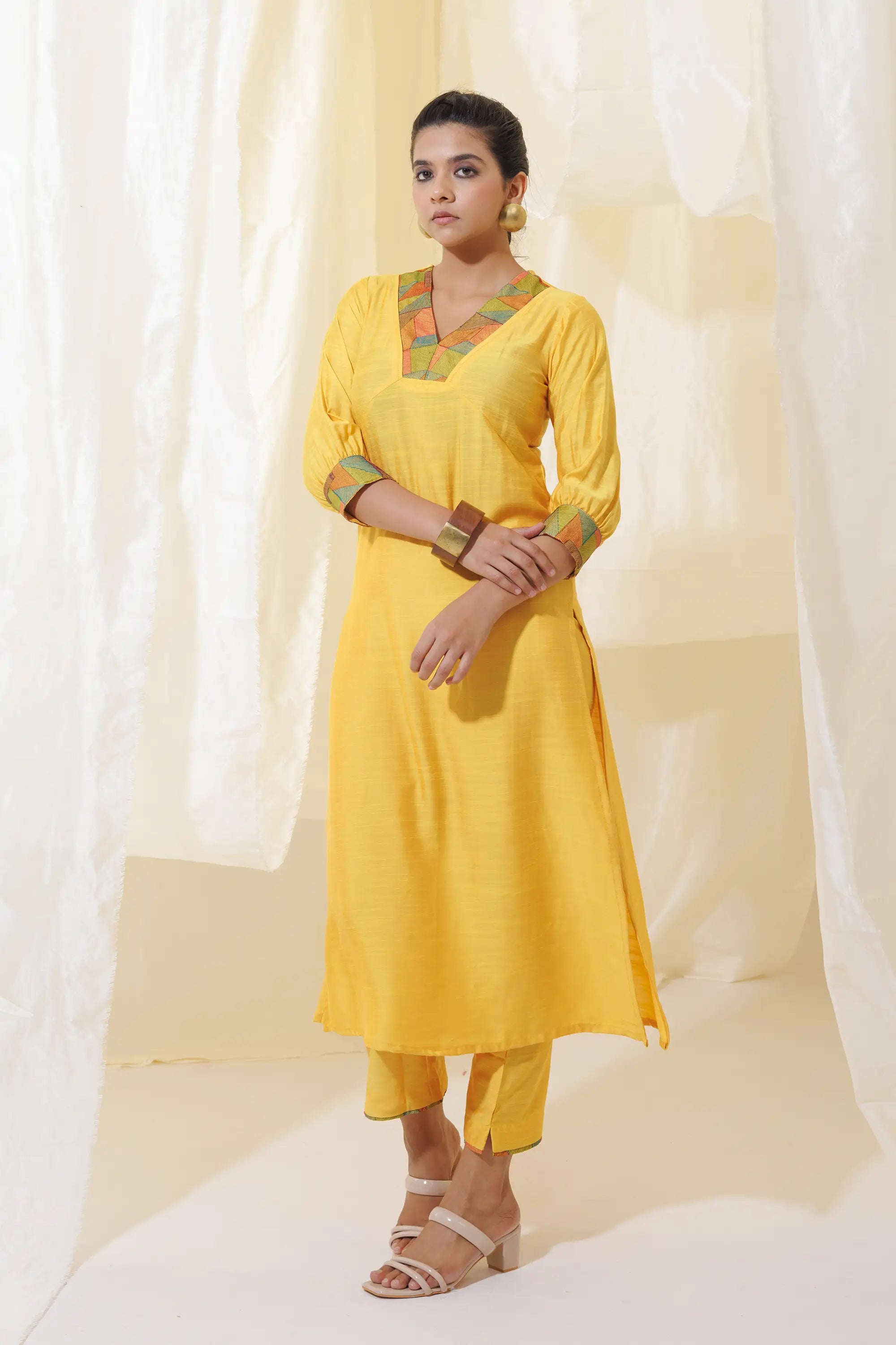 Yellow Aline Kurta Set