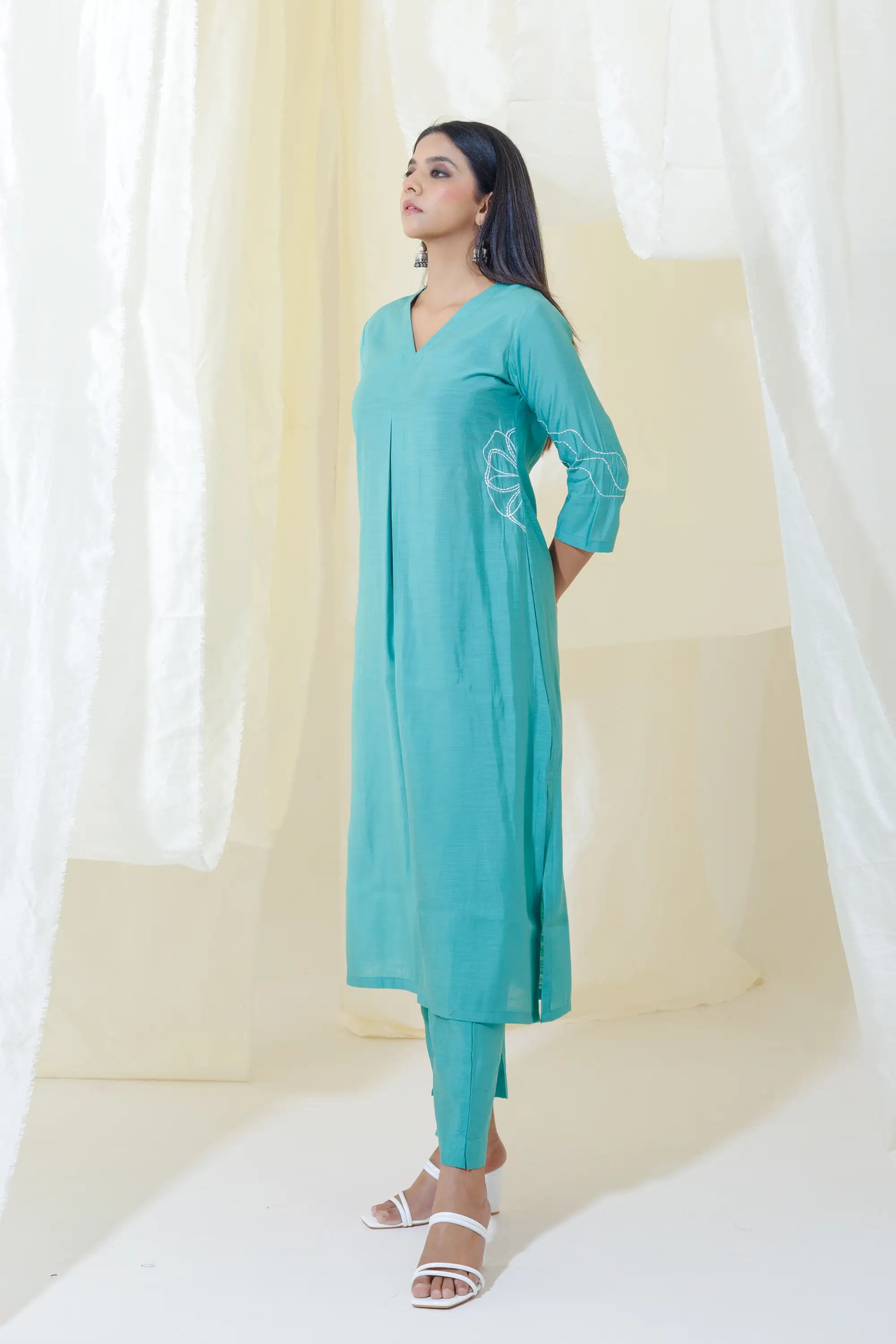 WOK  Mint Green Aline Kurta Set