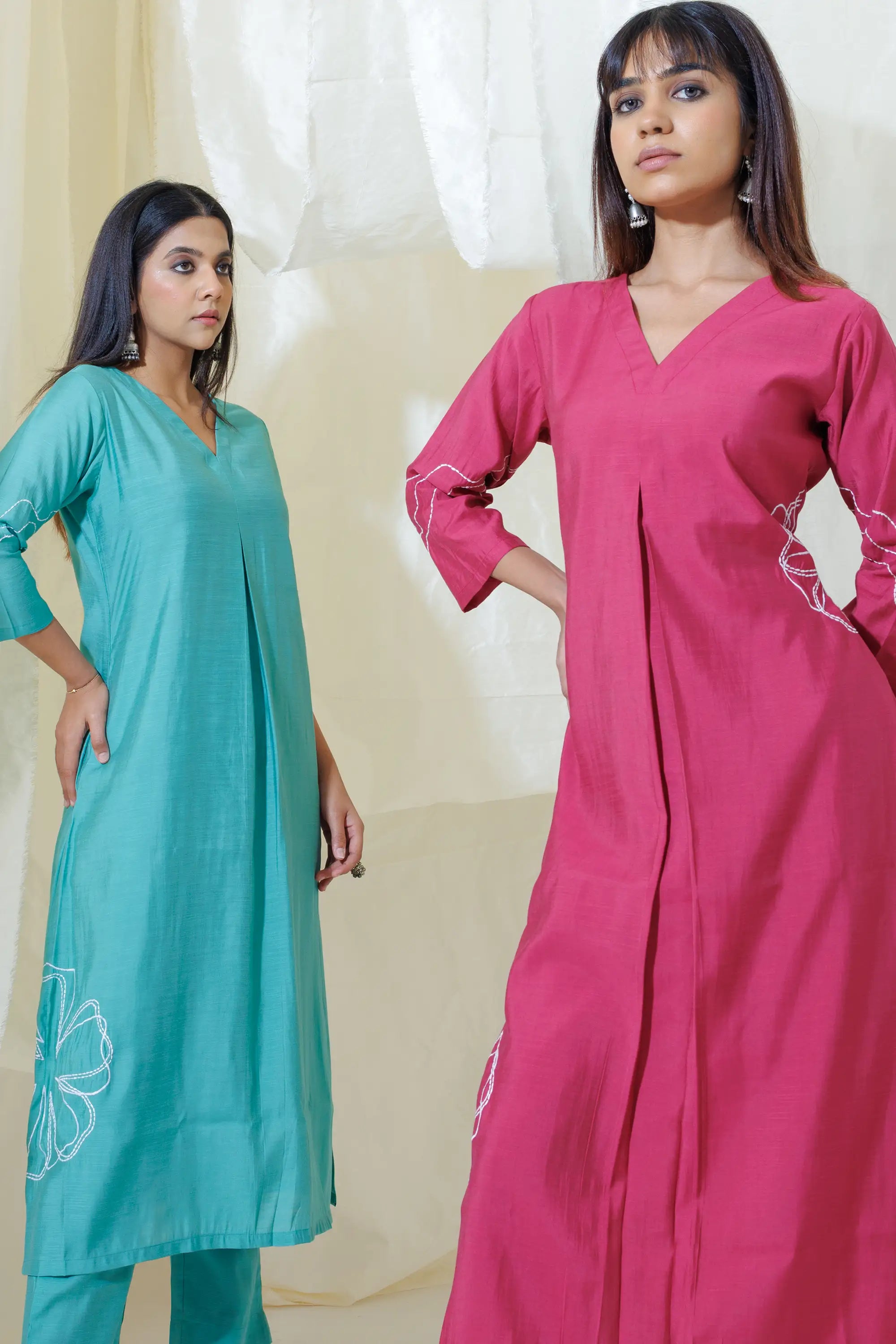 WOK Pink Aline Kurta Set