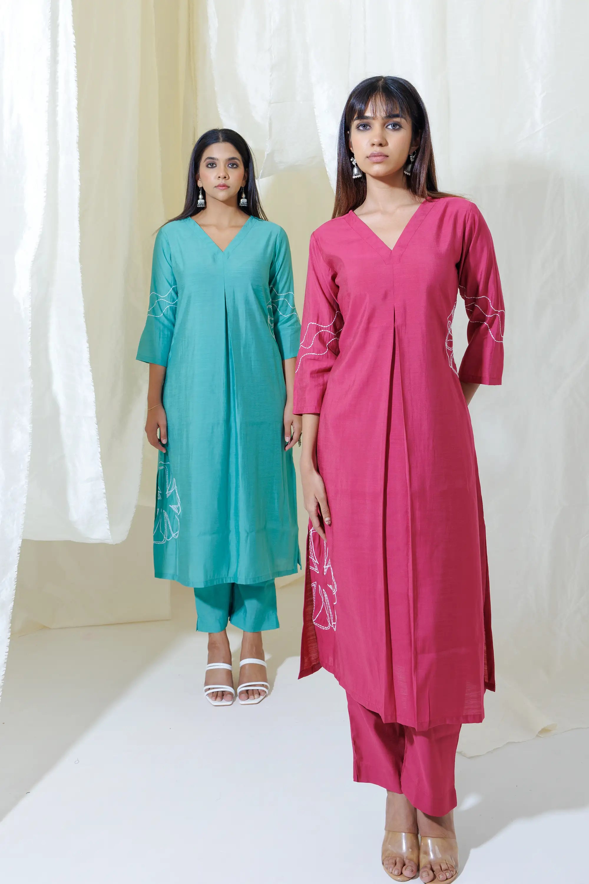 WOK Pink Aline Kurta Set