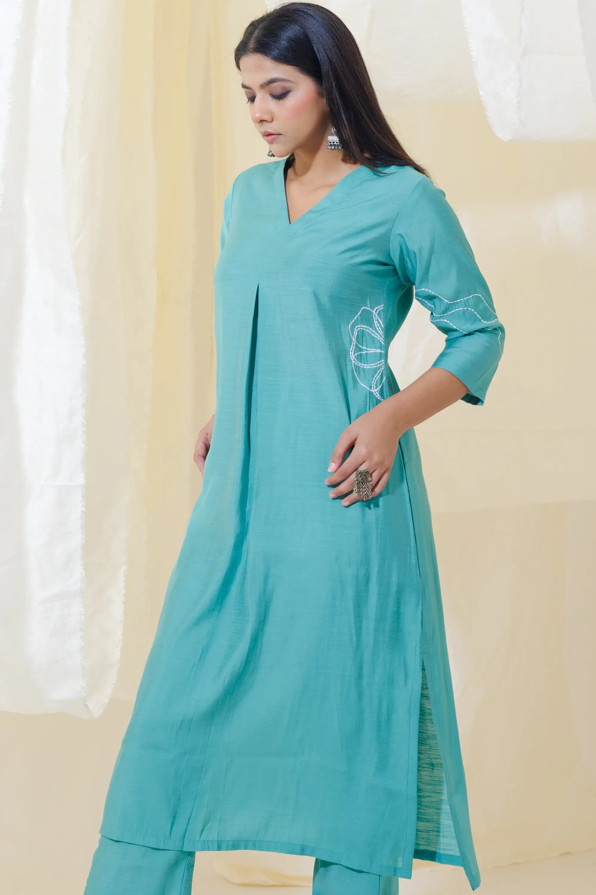 WOK  Mint Green Aline Kurta Set