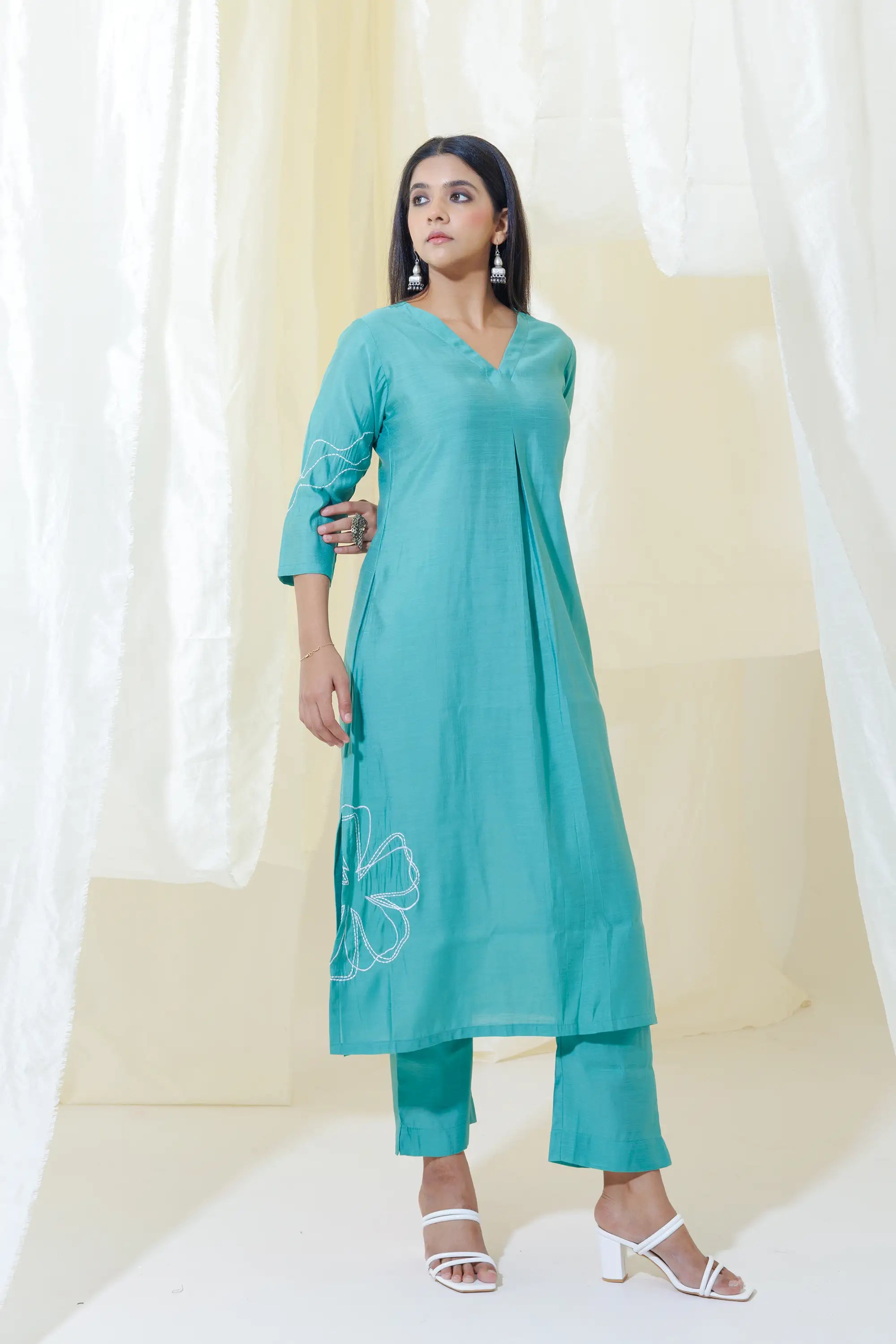 WOK  Mint Green Aline Kurta Set