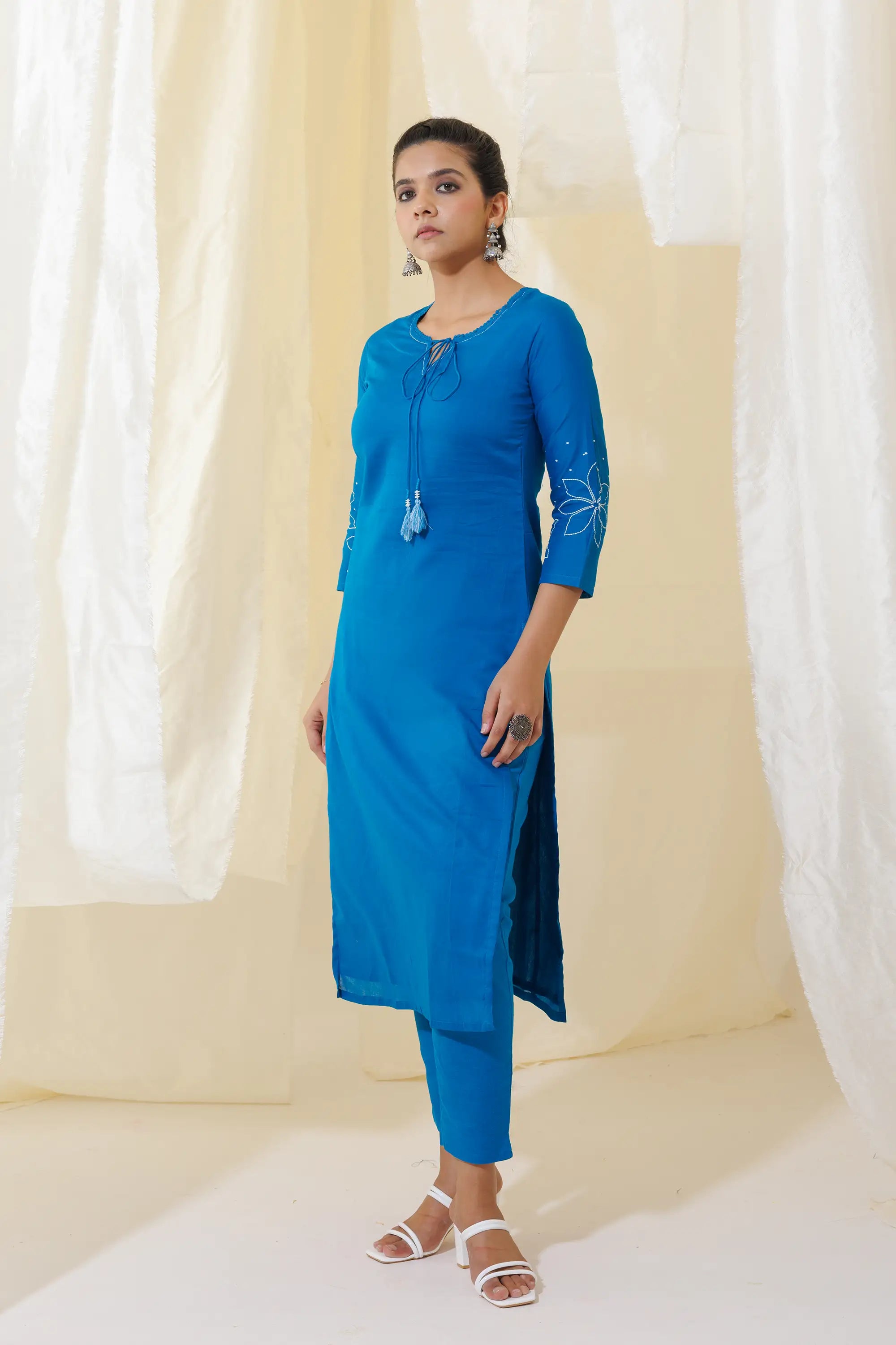 Blue Straight Fit Kurta