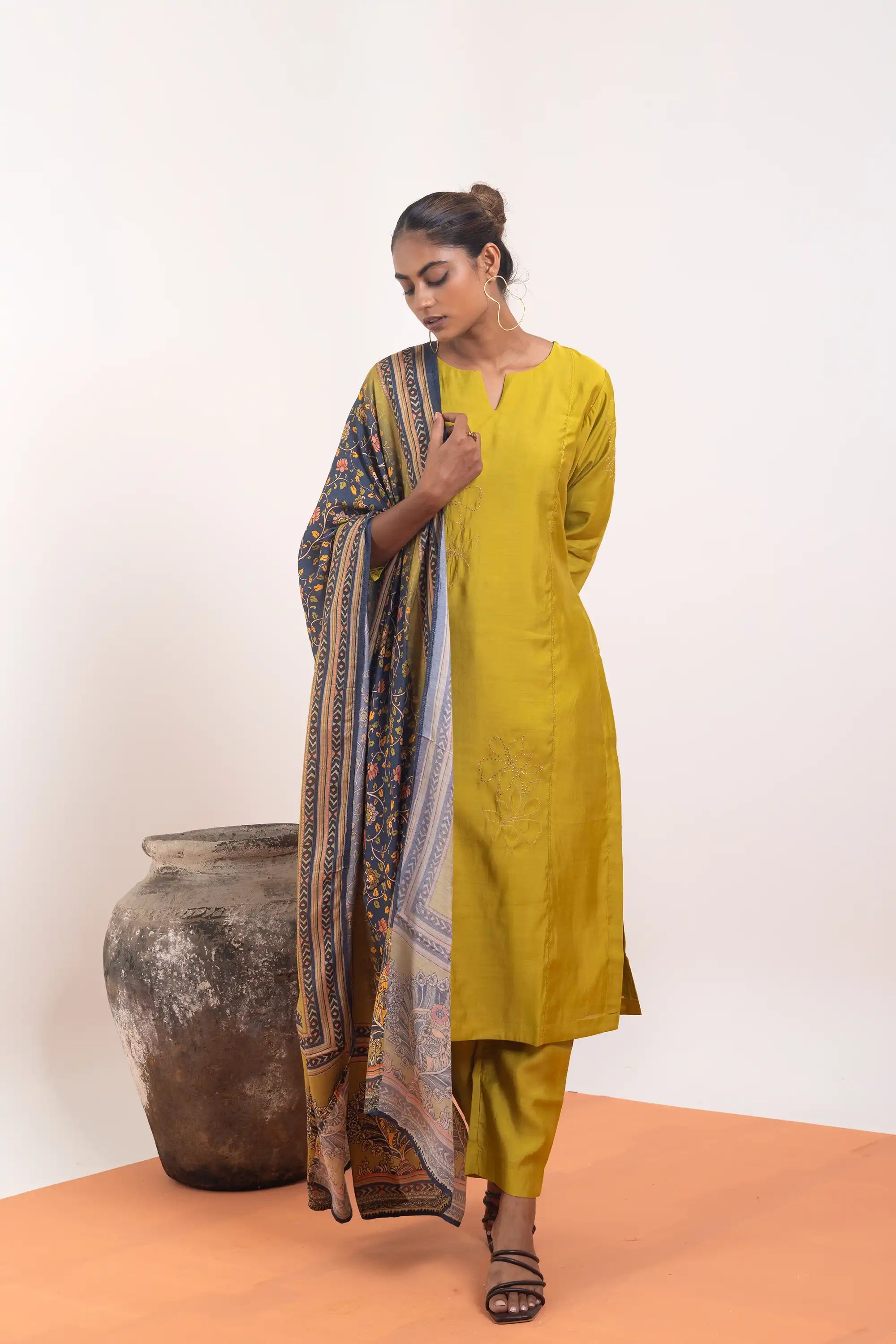 PAYAL Yellow Kurta Suit Set with Hand Embroidery Detailing