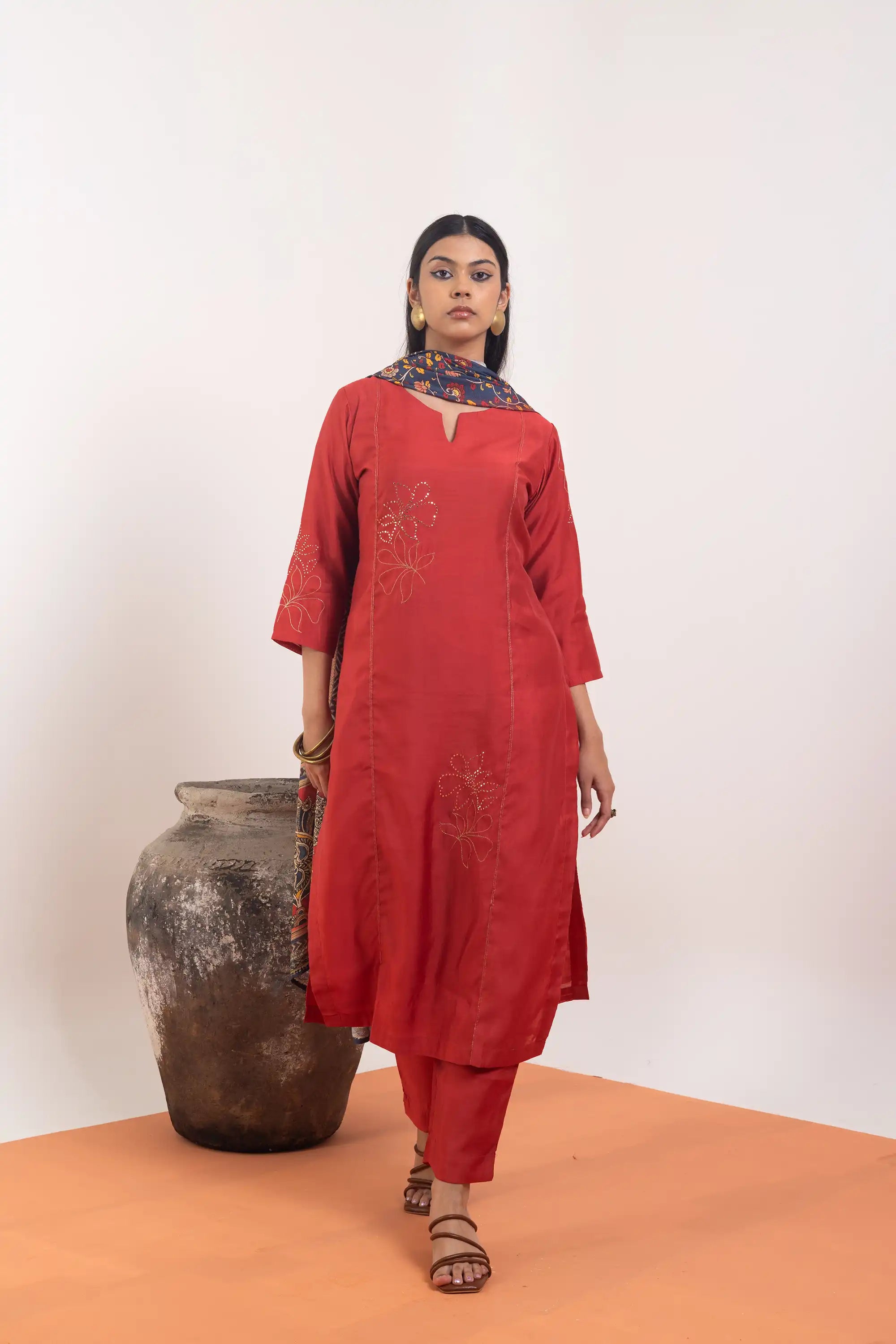 PAYAL Rust Kurta Suit Set with