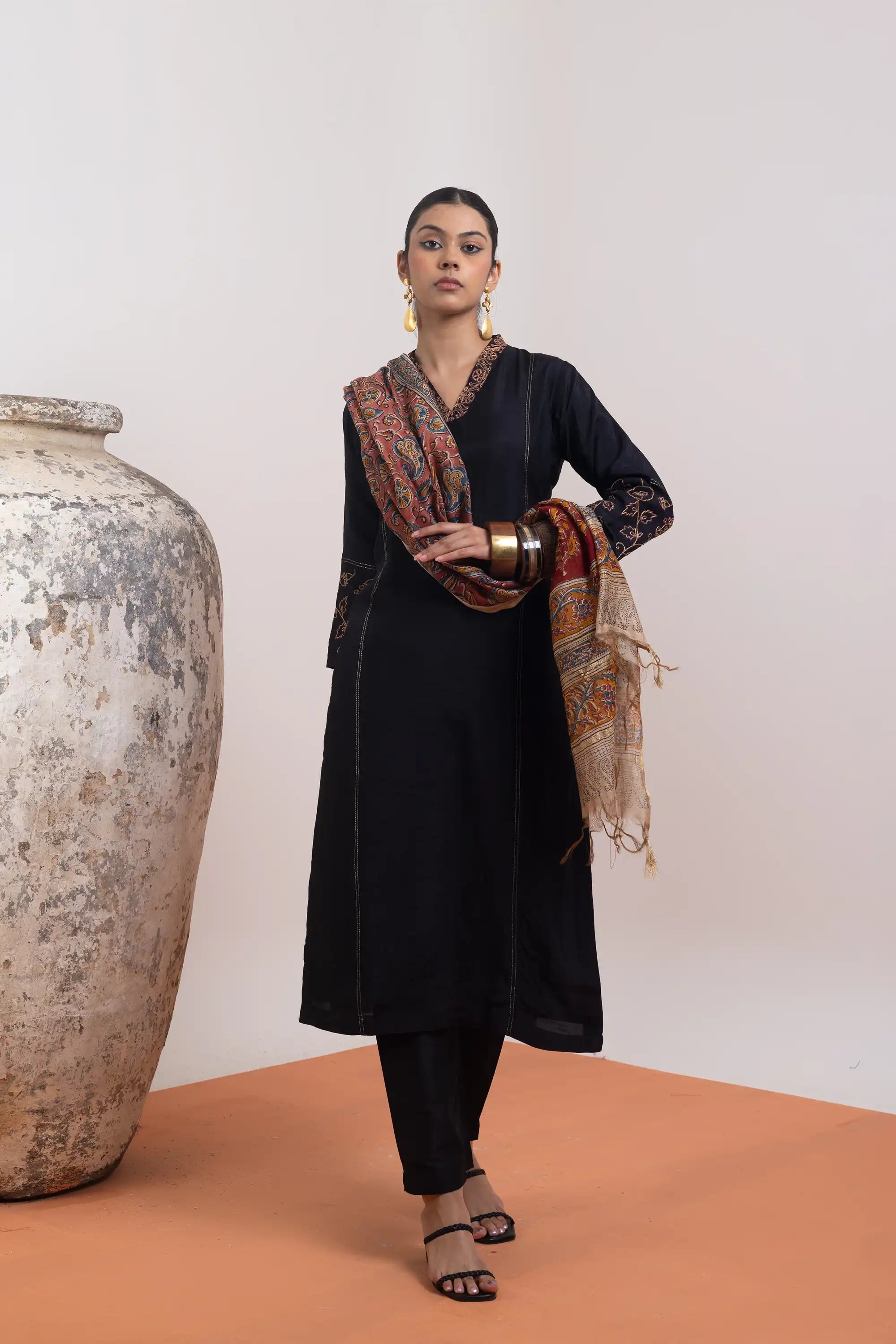 PAYAL Black Kurta Suit Set with Hand Work Detailing