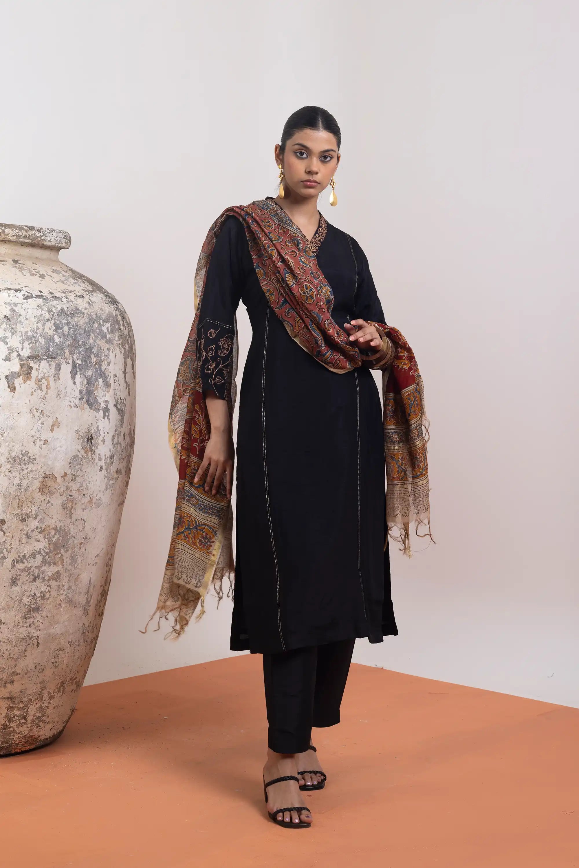 PAYAL Black Kurta Suit Set with Hand Work Detailing