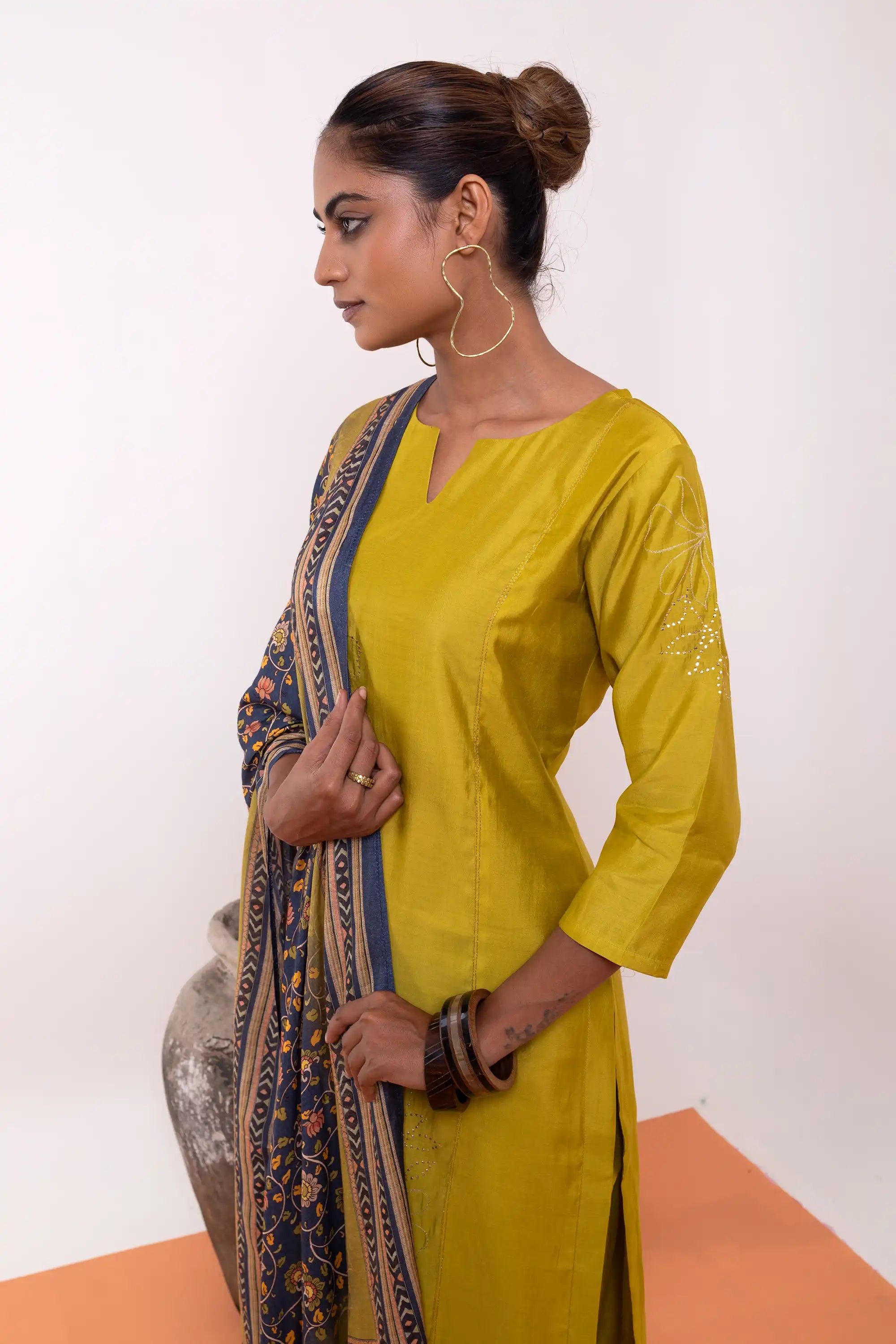 PAYAL Yellow Kurta Suit Set with Hand Embroidery Detailing