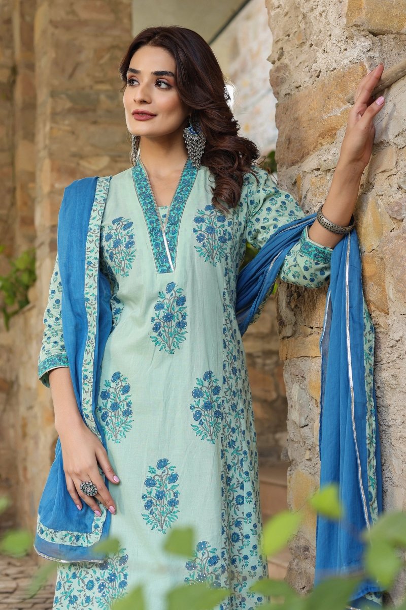 PAYAL Cotton Kurta Suit Set with Block Print Design - Payal