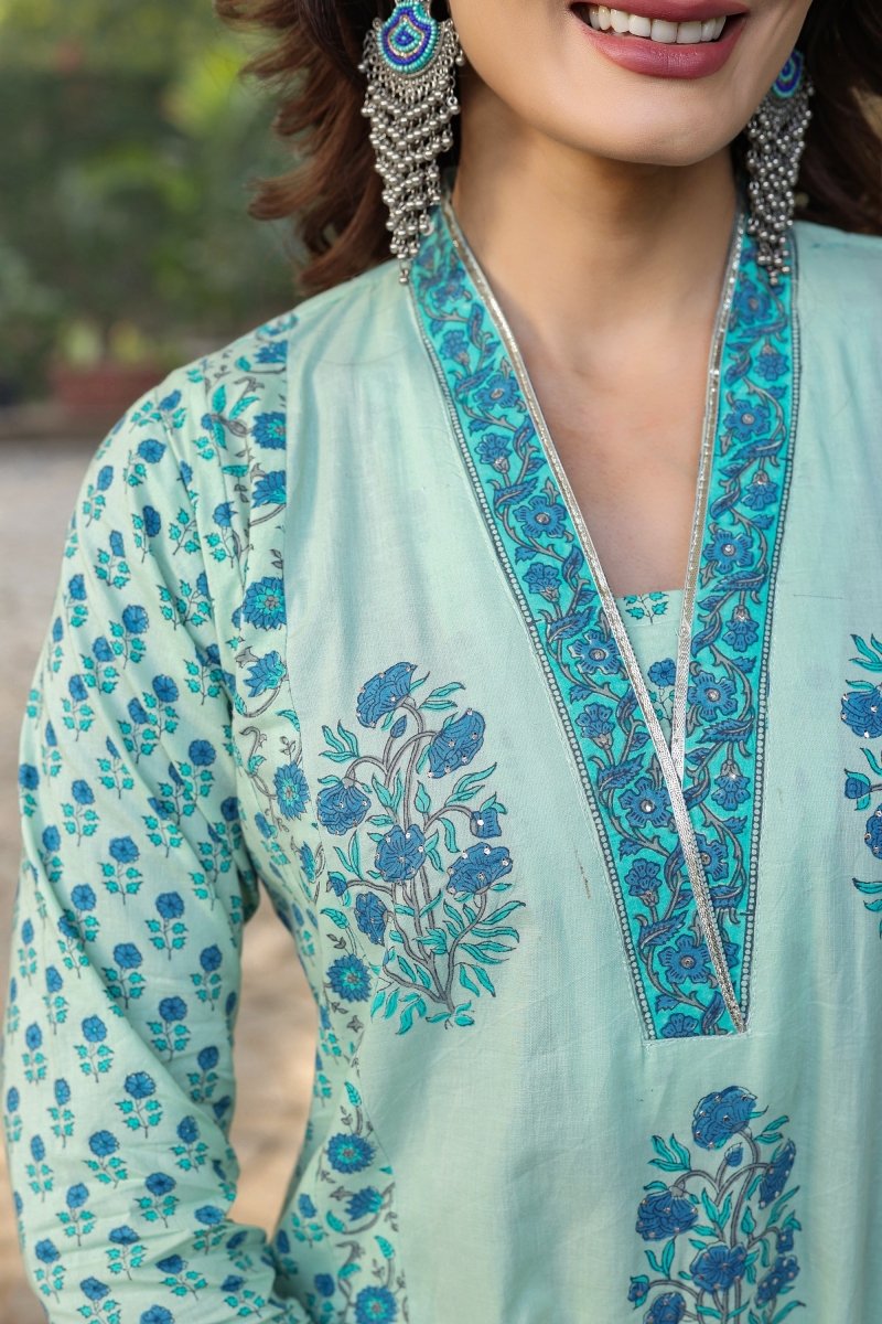 PAYAL Cotton Kurta Suit Set with Block Print Design - Payal