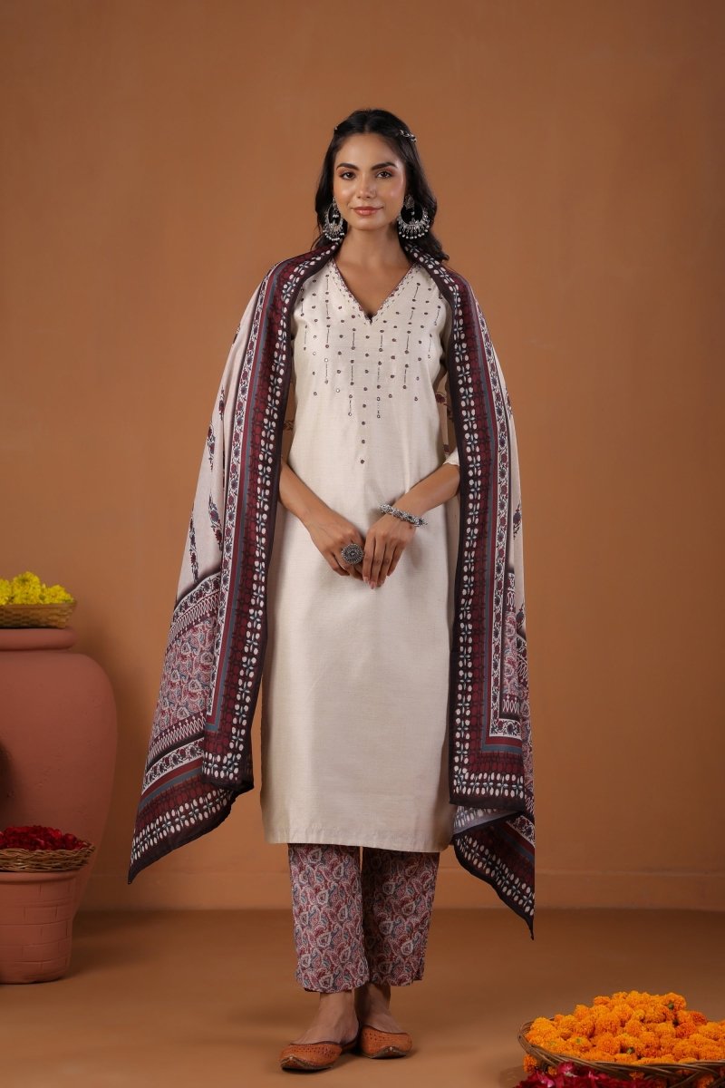 PAYAL Cream Kurta Suit Set for Anyday - Payal