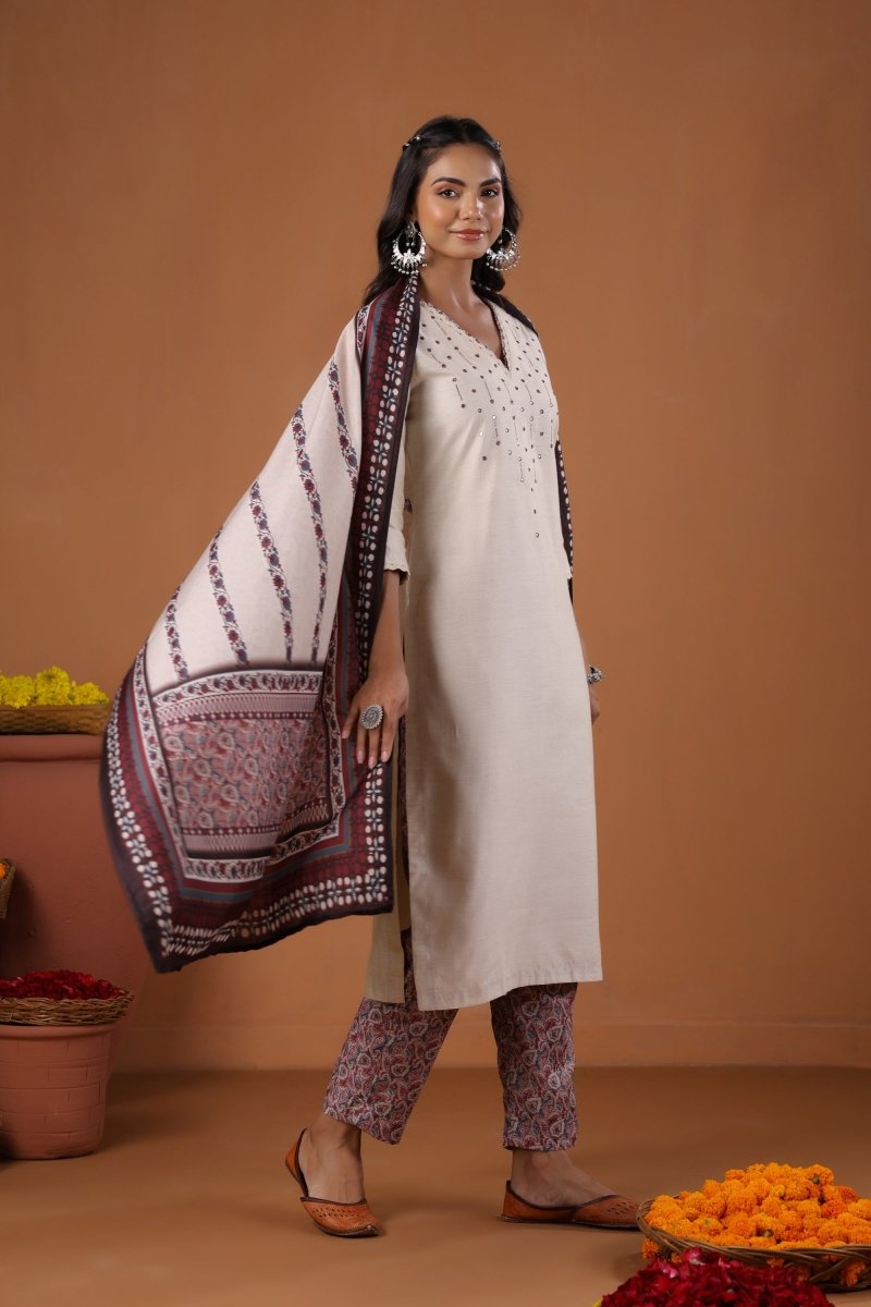 PAYAL Cream Kurta Suit Set for Anyday - Payal