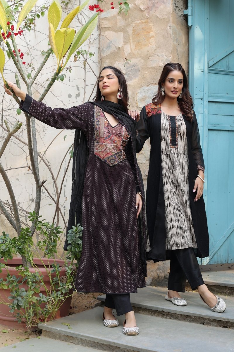 PAYAL Jacket Kurta Suit Set with Handwork Detailing - Payal