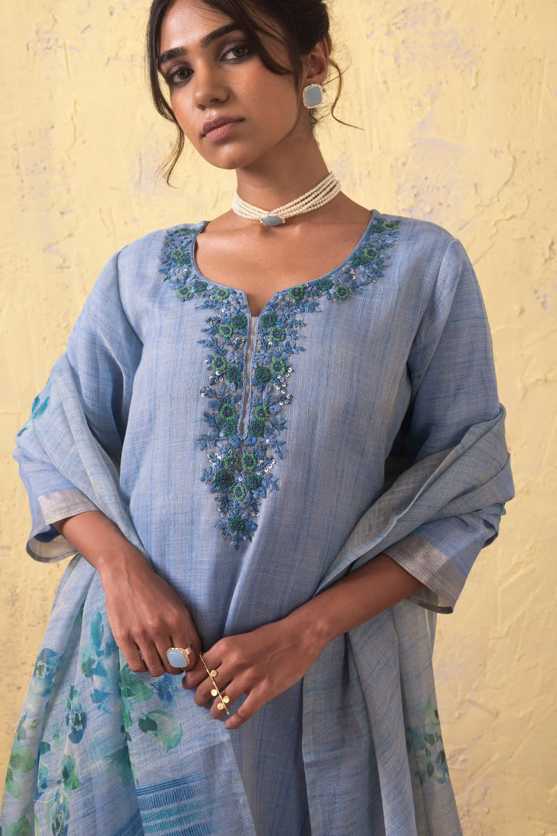 PAYAL Light Blue Kurta Suit Set for Anyday - Payal