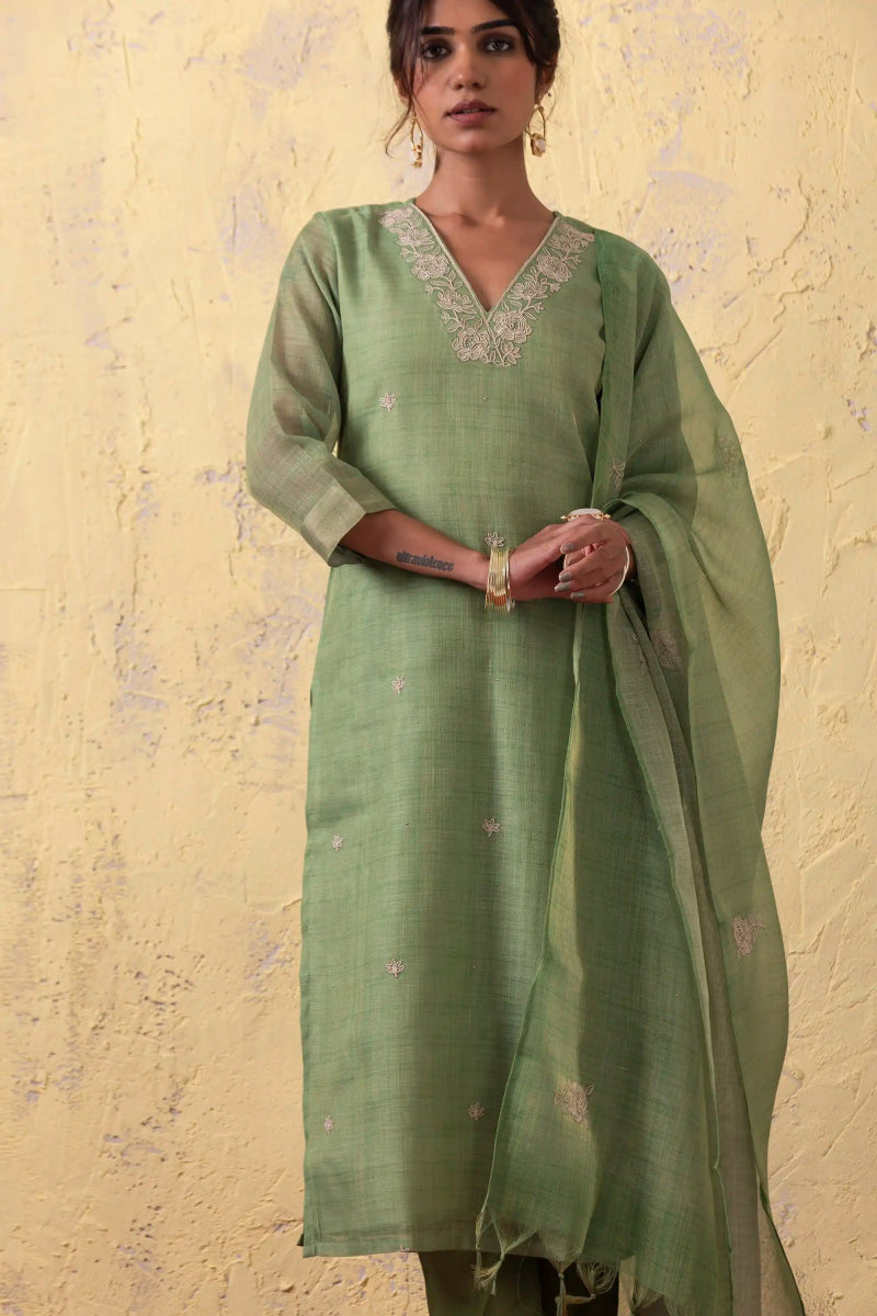 PAYAL Light Green Kurta Suit Set for every Occasion - Payal