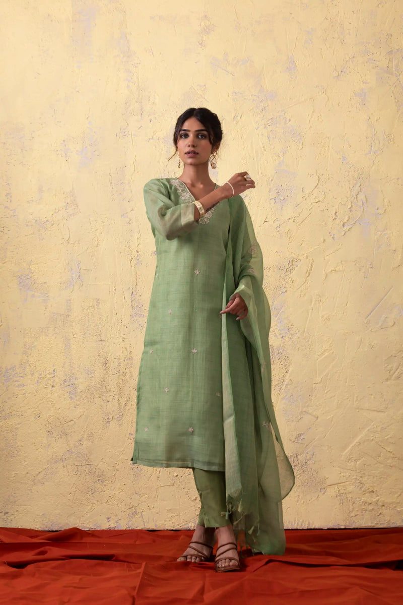 PAYAL Light Green Kurta Suit Set for every Occasion - Payal