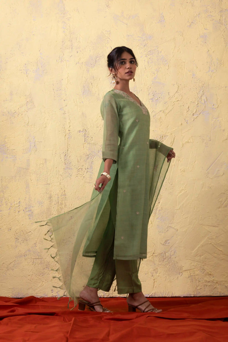 PAYAL Light Green Kurta Suit Set for every Occasion - Payal