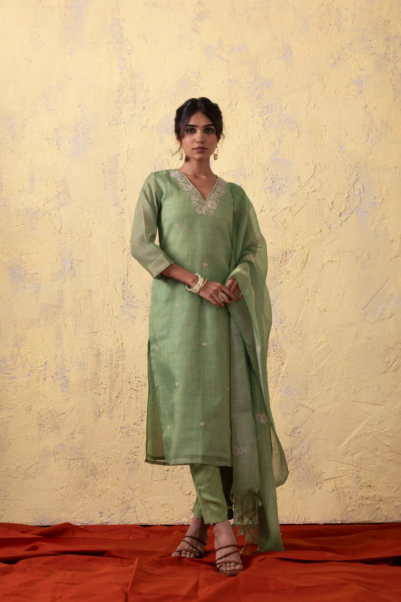 PAYAL Light Green Kurta Suit Set for every Occasion - Payal