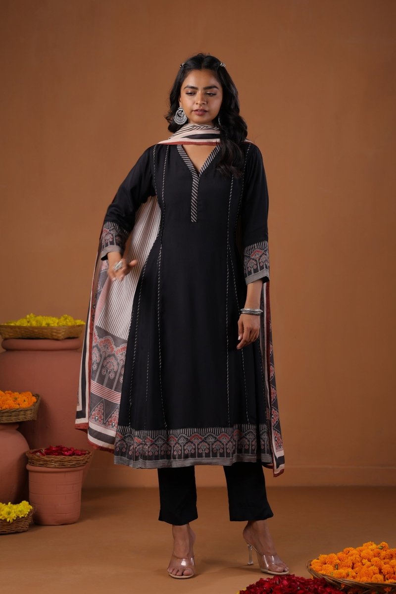 PAYAL Muslin Black Kurta Suit Set - Payal