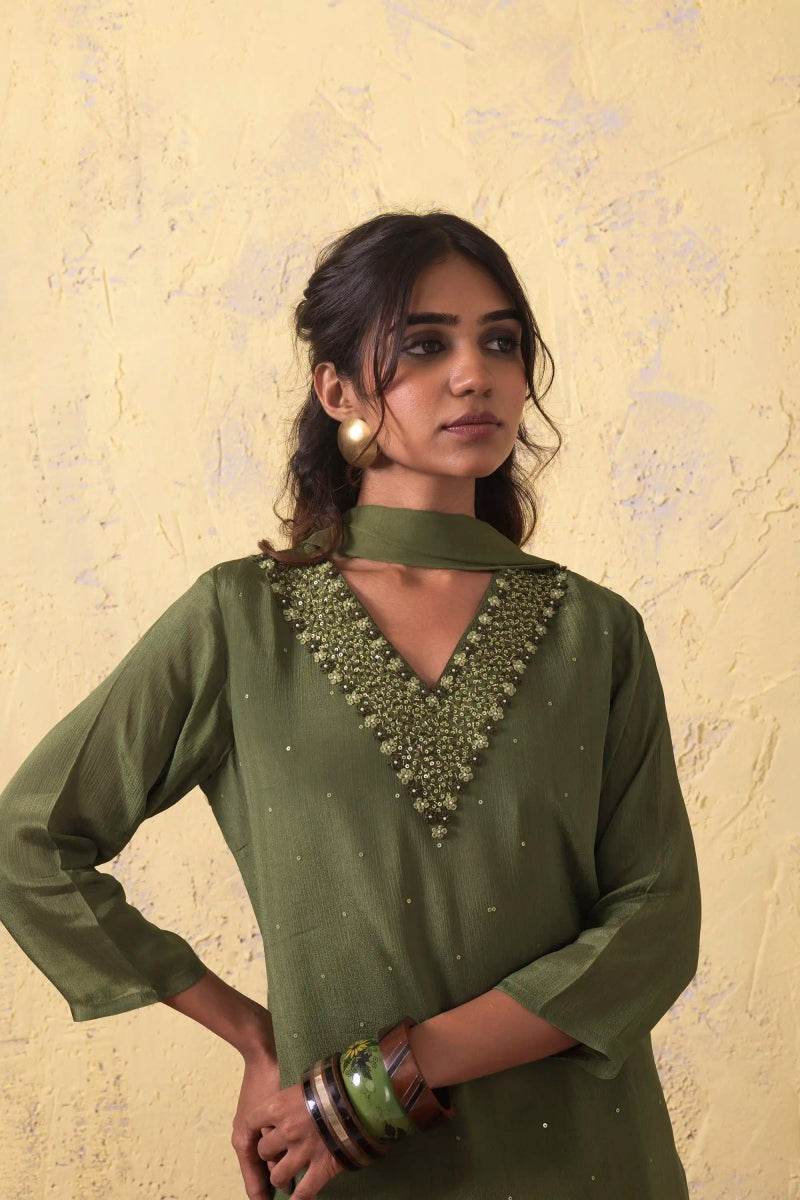 PAYAL Olive Green Kurta Suit Set for Every Occasion - Payal