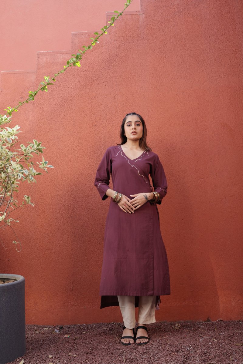 WOK Magenta Straight cut kurta - Payal