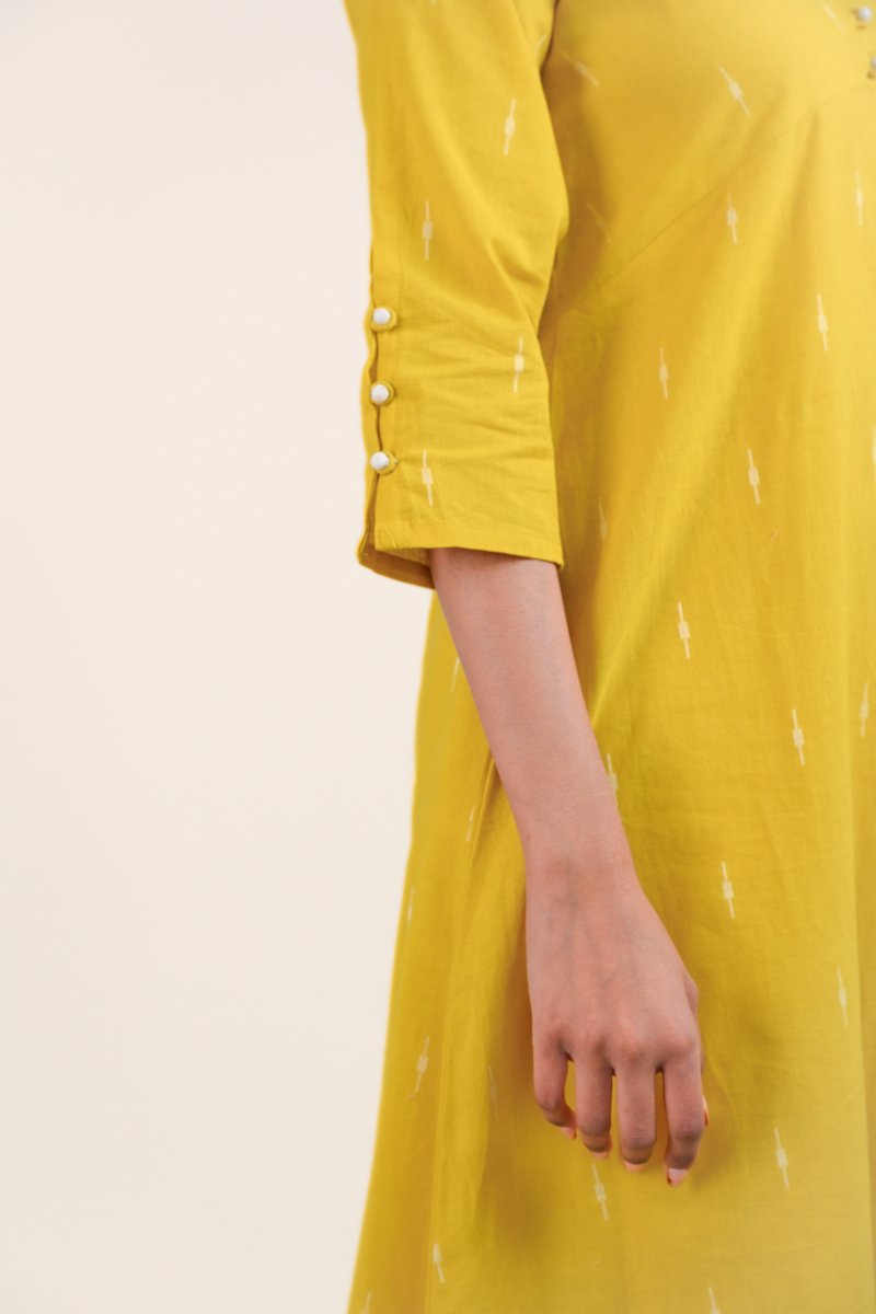 WOK Mustard Yellow Kurta Dress - Payal