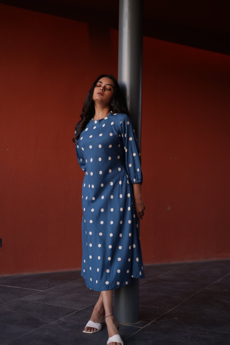 WOK Polka Dot Charm Midi Dress - Payal