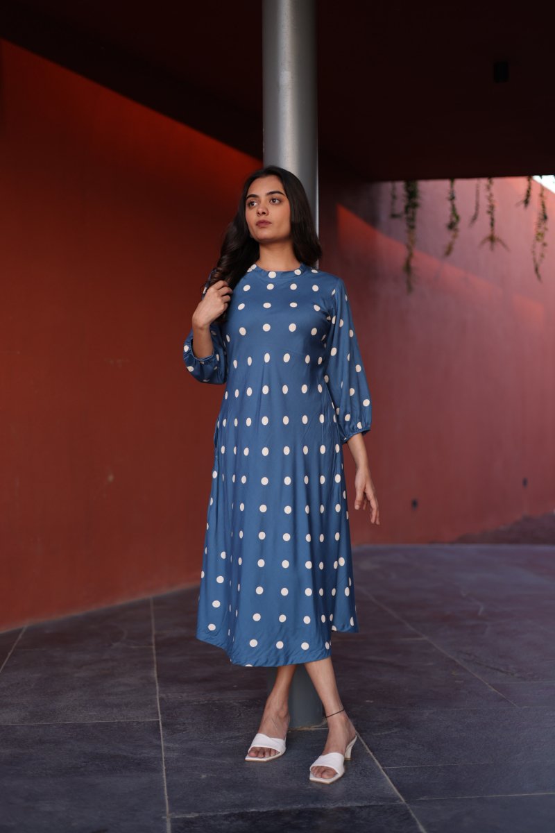 WOK Polka Dot Charm Midi Dress - Payal