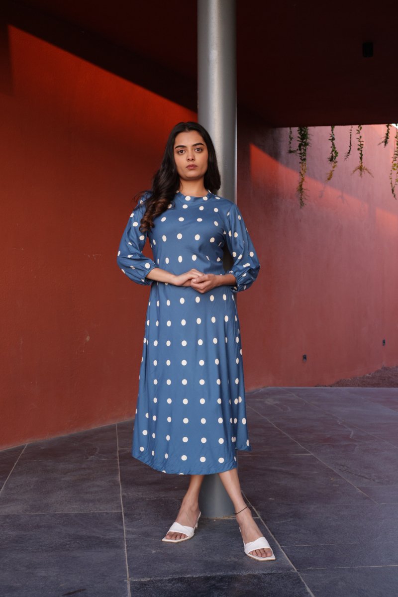 WOK Polka Dot Charm Midi Dress - Payal