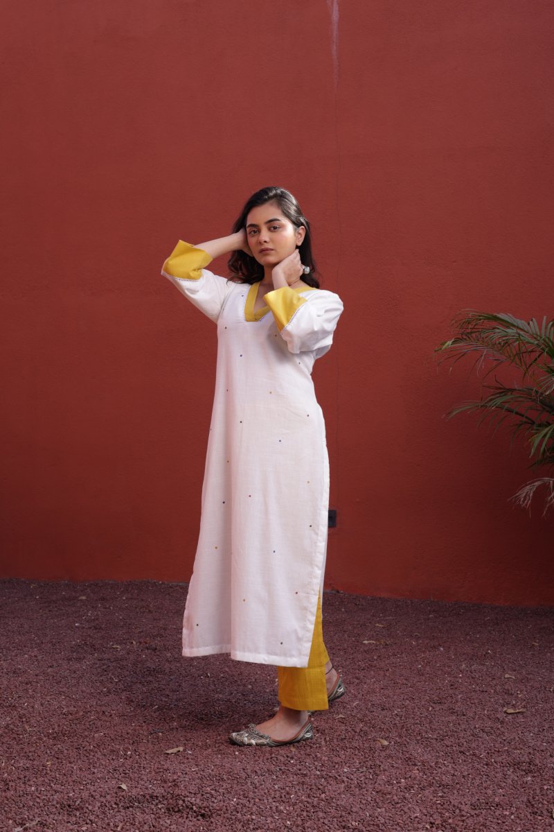 WOK Pure Cotton Straight Cut Kurta - Payal