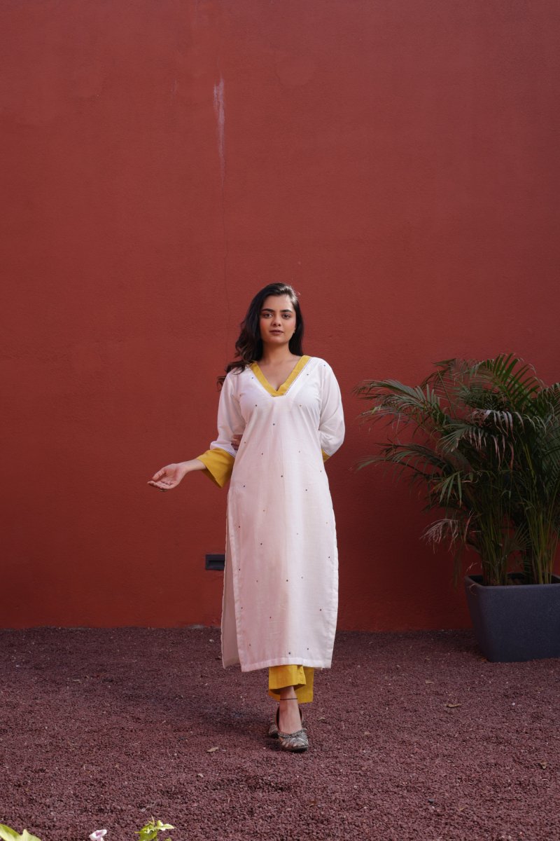 WOK Pure Cotton Straight Cut Kurta - Payal