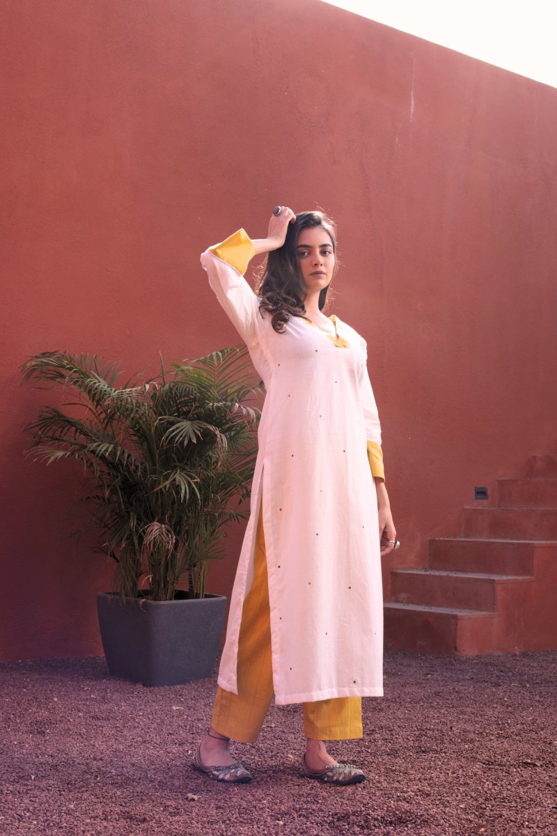 WOK Pure Cotton Straight Cut Kurta - Payal