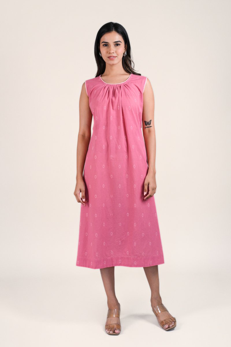 WOK Rosy Pink Midi dress - Payal