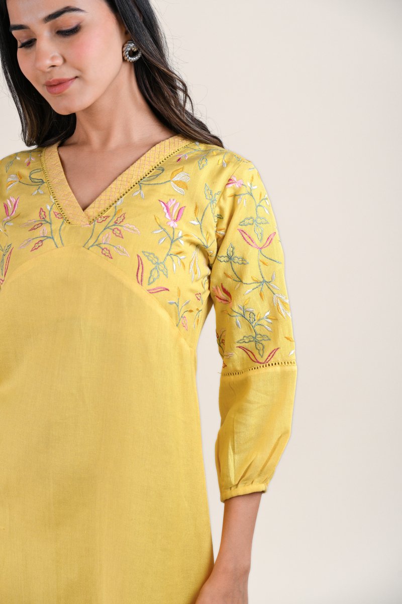 WOK Sunshine Yellow Midi Dress - Payal